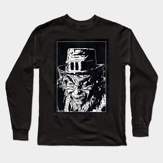 LEPRECHAUN (Black and White) Long Sleeve T-Shirt by Famous Weirdos